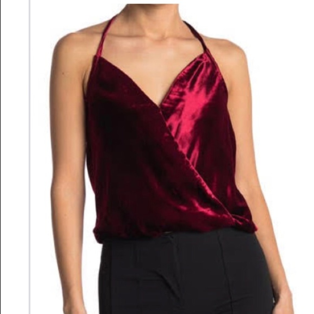 RAMY plush red velvet halter
